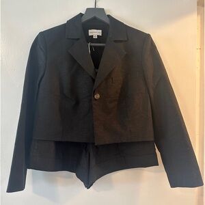 Something Navy Linen Set Size S. Cropped blazer with shorts.